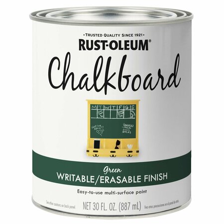 RUST-OLEUM Chalkboard Paint, Flat Green, Quart 206438